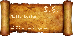 Milis Eszter névjegykártya
